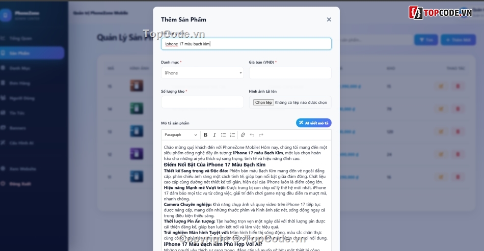web bán điện thoại,website bán điện thoại,bán website